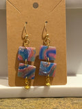 Galaxy Marble Squares Clay Earrings