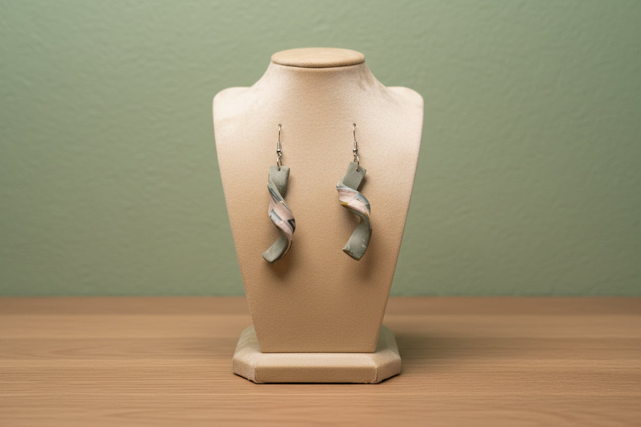 Twist Spiral Clay Earrings