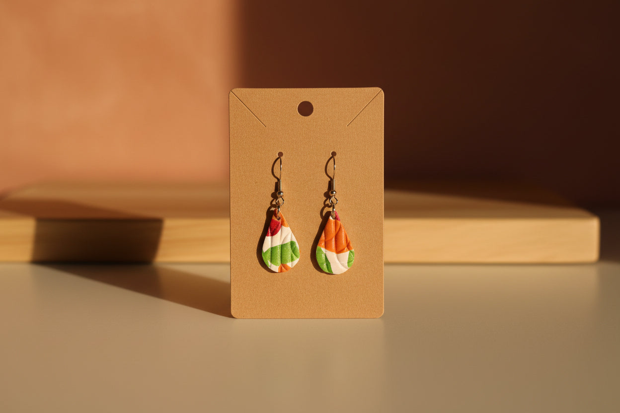 Holiday Teardrop Clay Earrings