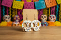 3D Printes Day of The Dead Skull Earrings