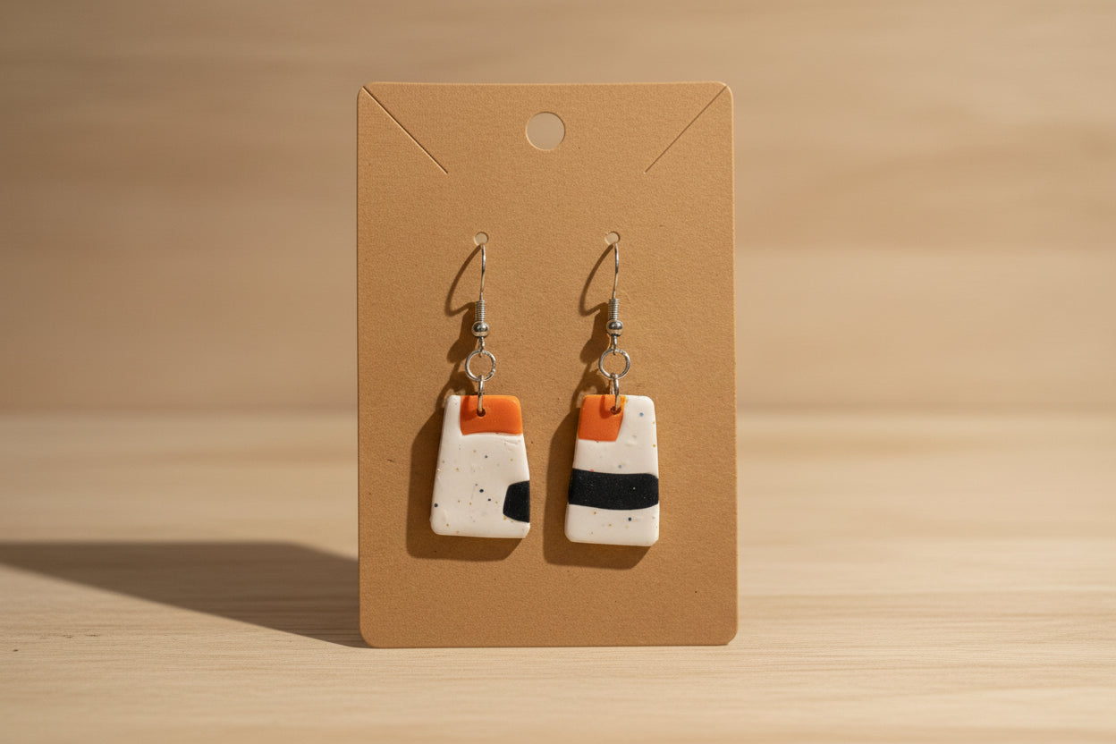 Coral Double Circle Earrings