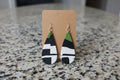 Sage Noir Geometric Teardrop Clay Earrings