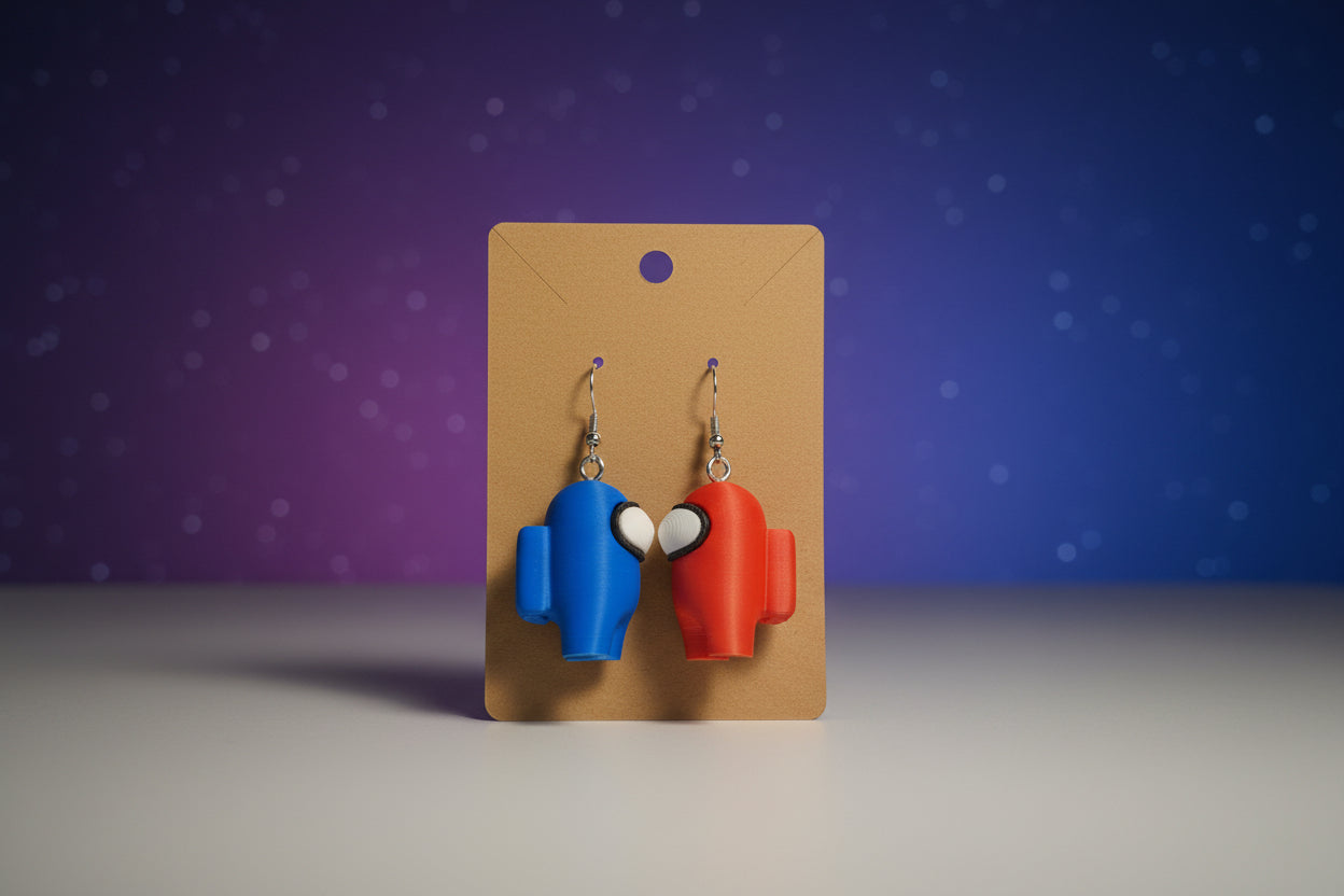 Among Us Crewmate Earrings – 3D Printed