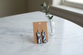 Blue Marble Rectangle Earrings
