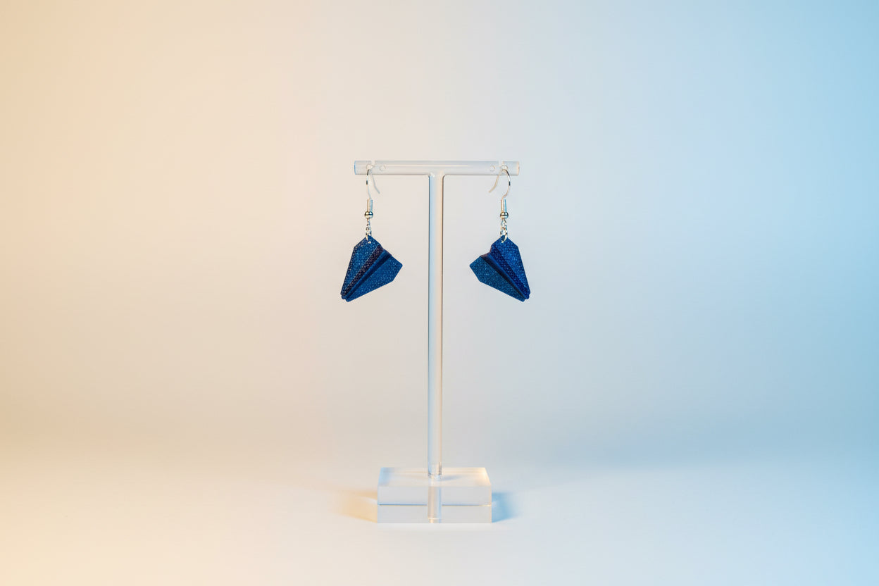 Paper Airplane Earrings – 3D Printed