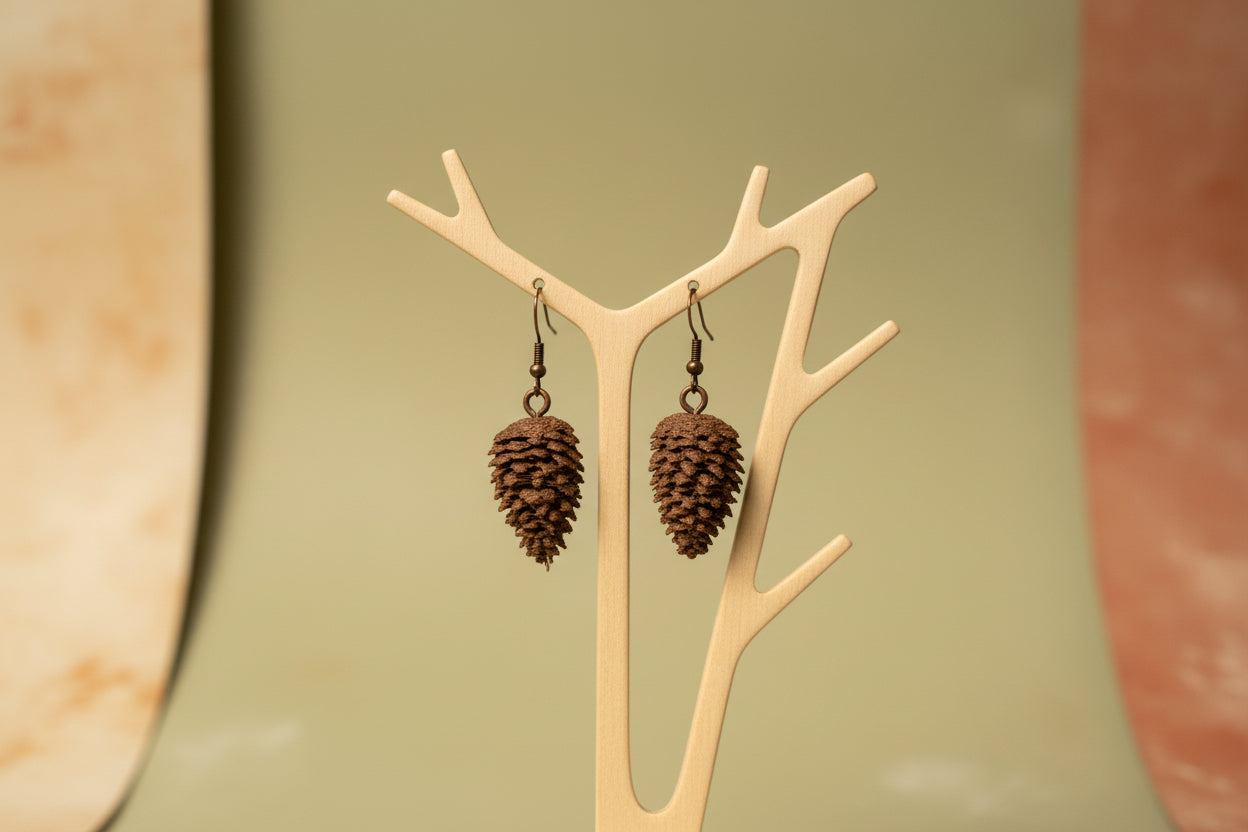 Pinecone Earrings – 3D Printed