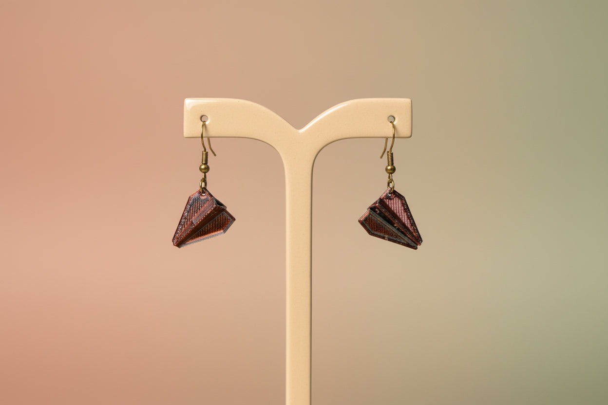 Paper Airplane Earrings – 3D Printed