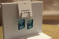 Teal Greek Key Earrings