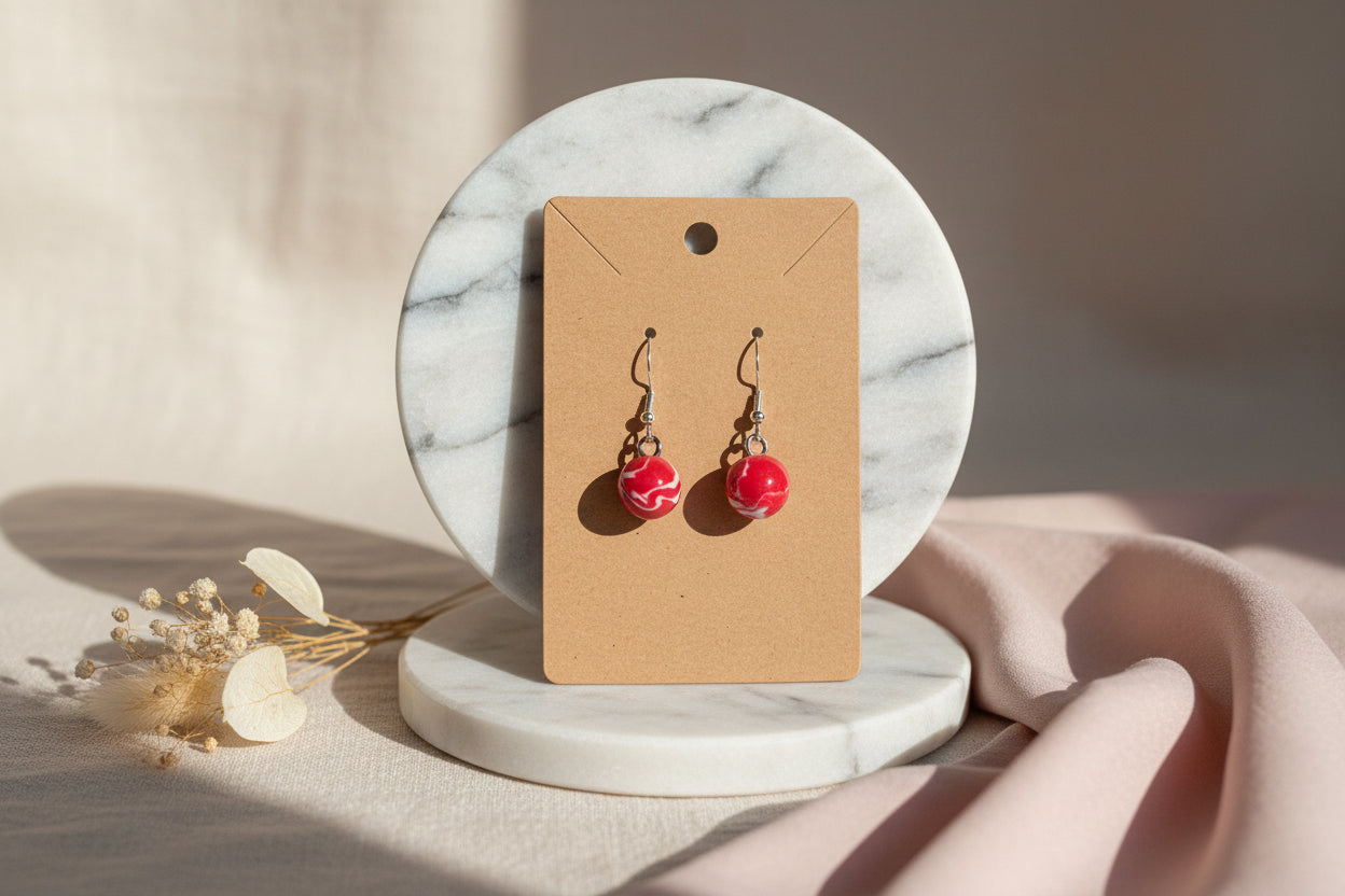 Peppermint Sphere Candy Earrings