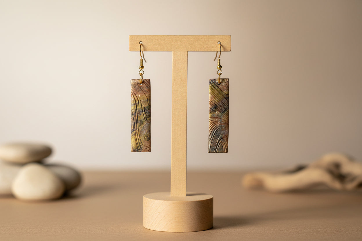 Emerald Stripe Dangles