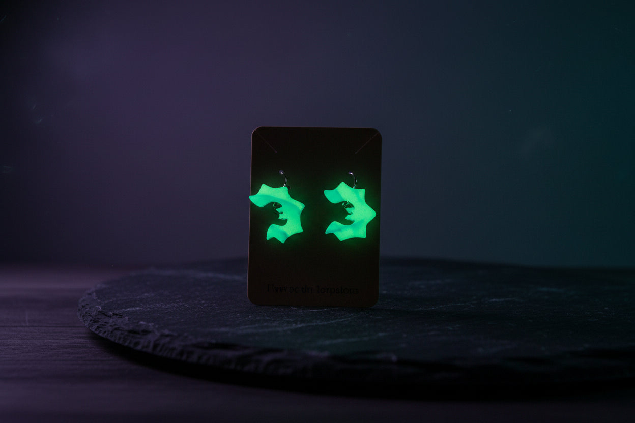 Polymer Clay Bat Earrings – Handmade