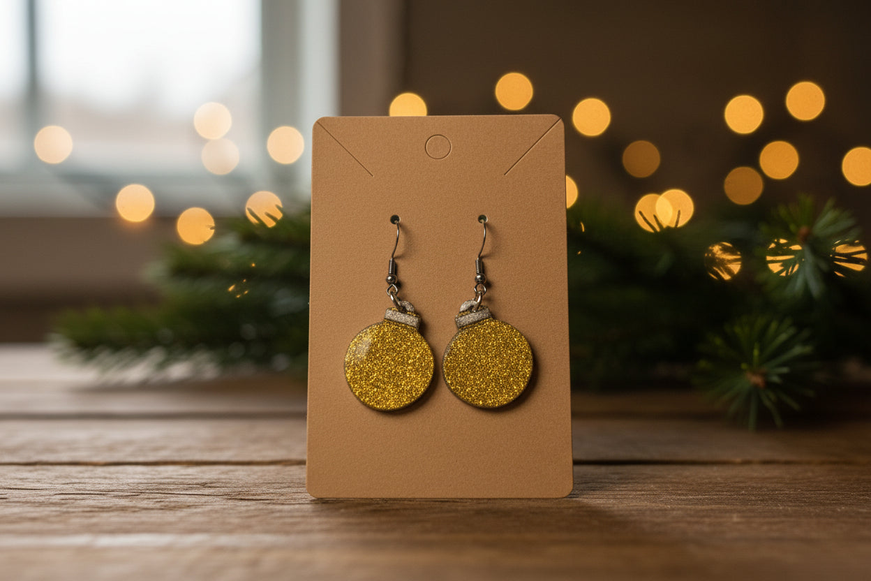 Christmas Light Bulb Clay Earrings – Handmade