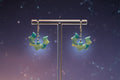Green Marble Glow Bat Drop Earrings – 3D Printed