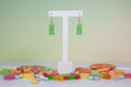 Green Gummy Bear Earrings