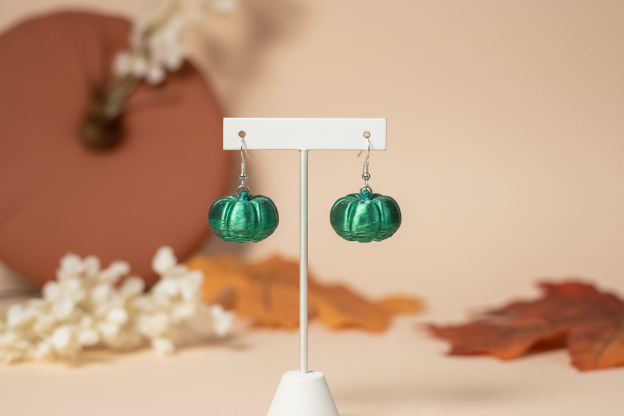 Pumpkin 3D Printed Earrings