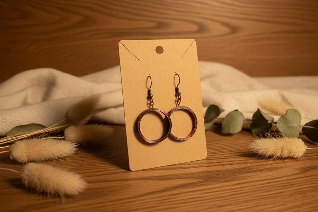 Greek Key Square Spiral Earrings – 3D Printed
