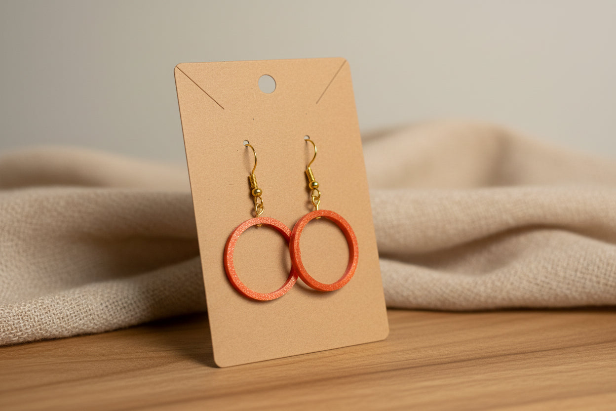 Greek Key Square Spiral Earrings – 3D Printed