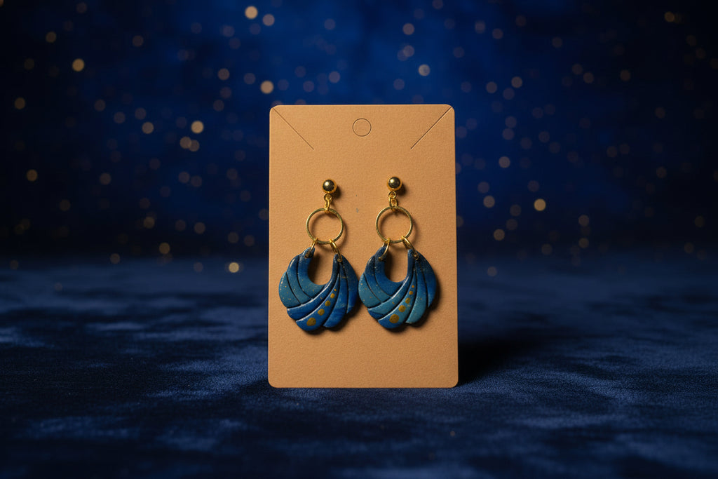 Midnight Tide Fan Earrings