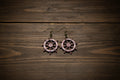 3D Printed Life Saver Ring Drop Earrings – Orange & White