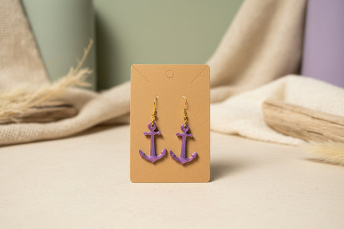 3D Printed Life Saver Ring Drop Earrings – Orange & White