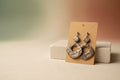 Bronze Textured Open Ring Drop Earrings – Polymer Clay