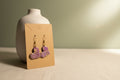 Lavender & Gold Foil Macaron Drop Earrings – Polymer Clay