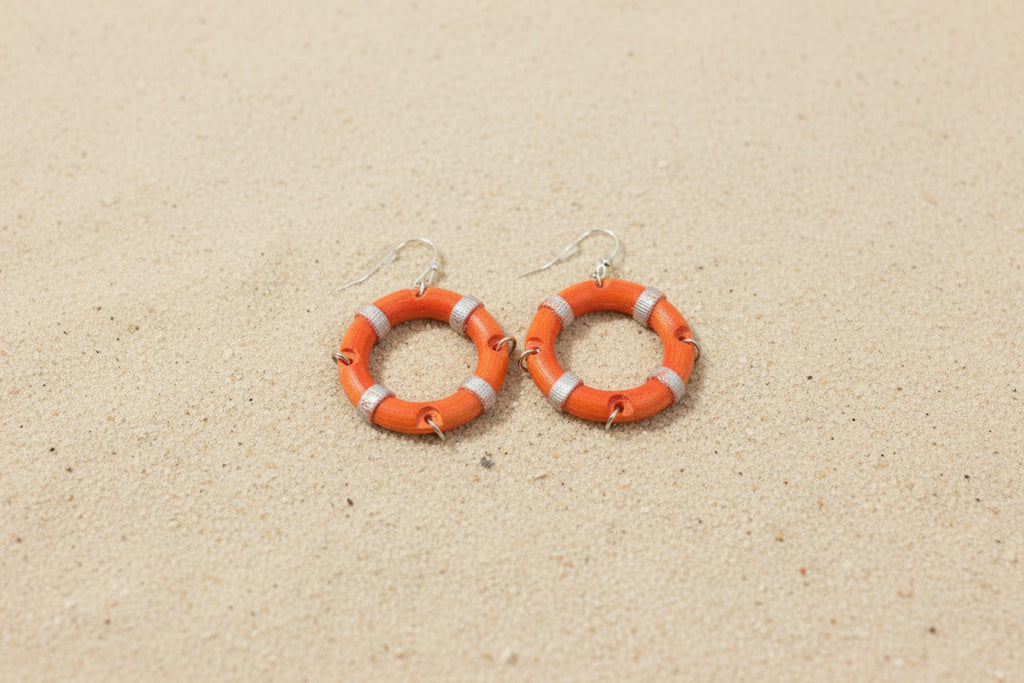 Silk PLA Anchor Drop Earrings – Purplish Green