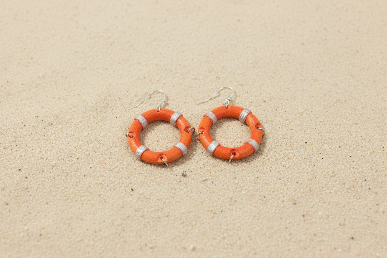 Silk PLA Anchor Drop Earrings – Purplish Green