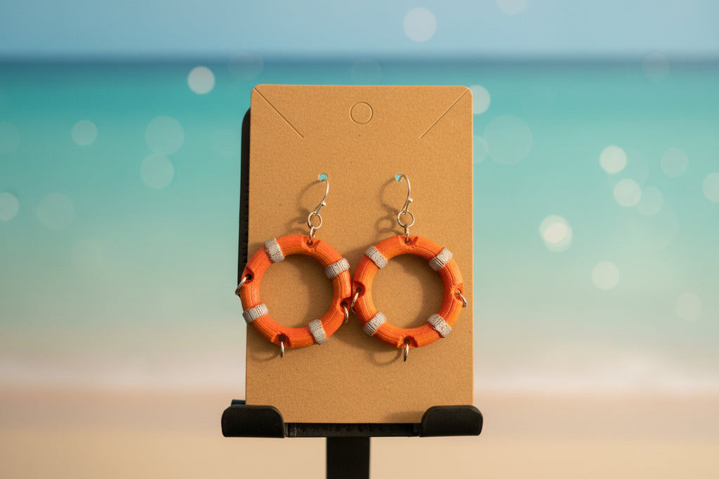 Silk PLA Anchor Drop Earrings – Purplish Green