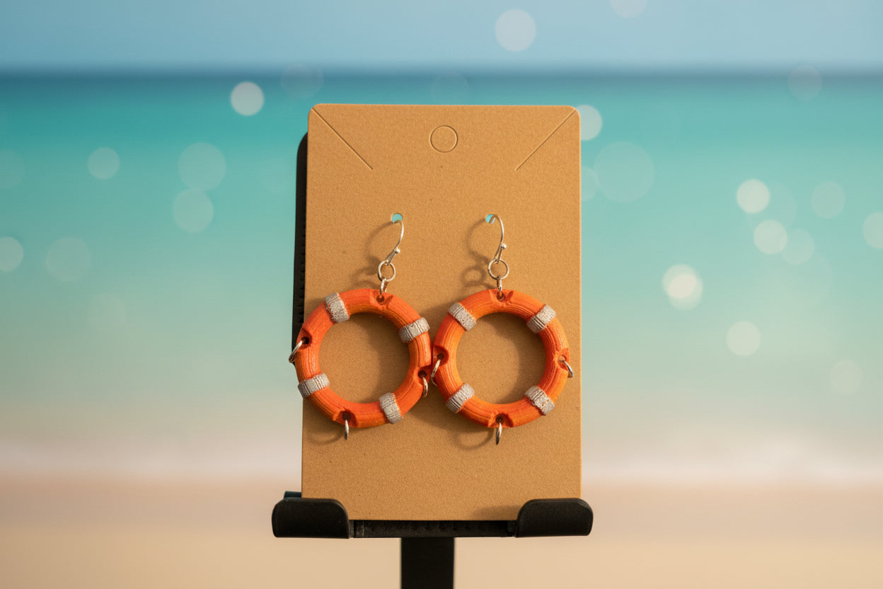 Silk PLA Anchor Drop Earrings – Purplish Green
