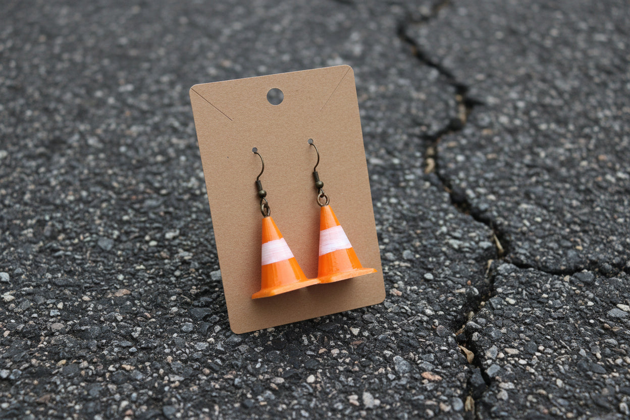Orange Cone Earrings