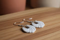 White Feather Clay Earrings
