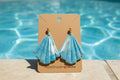 Blue Marble Shell Clay Earrings