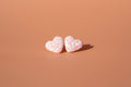 Pink Marble Heart Stud Earrings