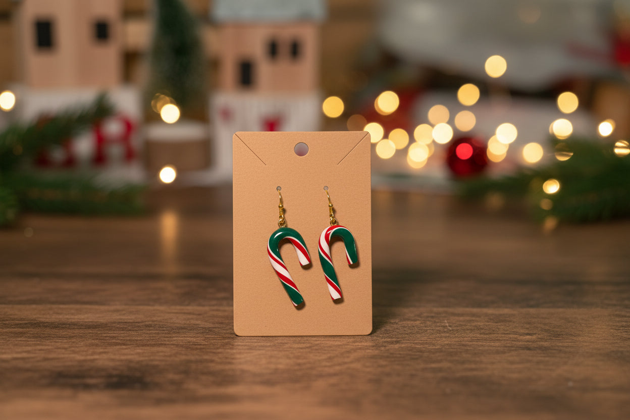 Candy Cane Curved Earrings