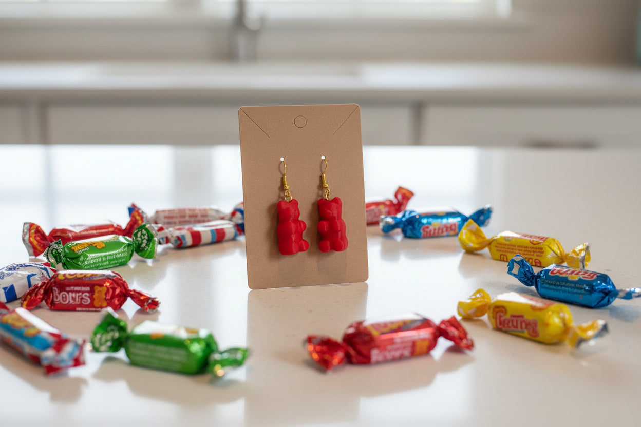 Red Gummy Bear Earrings