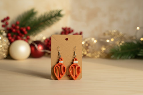Black & Gold Wave Bulb Clay Earrings