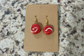Round Candy Cane Clay Earrings