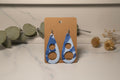 Blue Marble Teardrop Cut-Out Clay Earrings