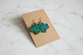 Shamrock Earrings with Gold Trim