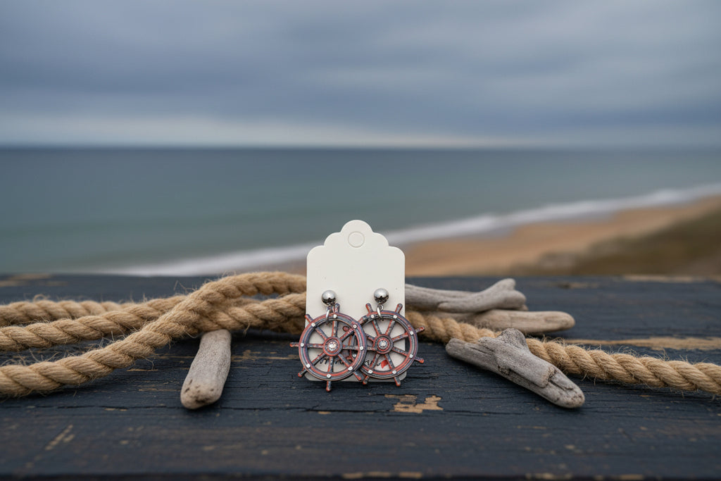 Silk PLA Anchor Drop Earrings – Lavender Purple