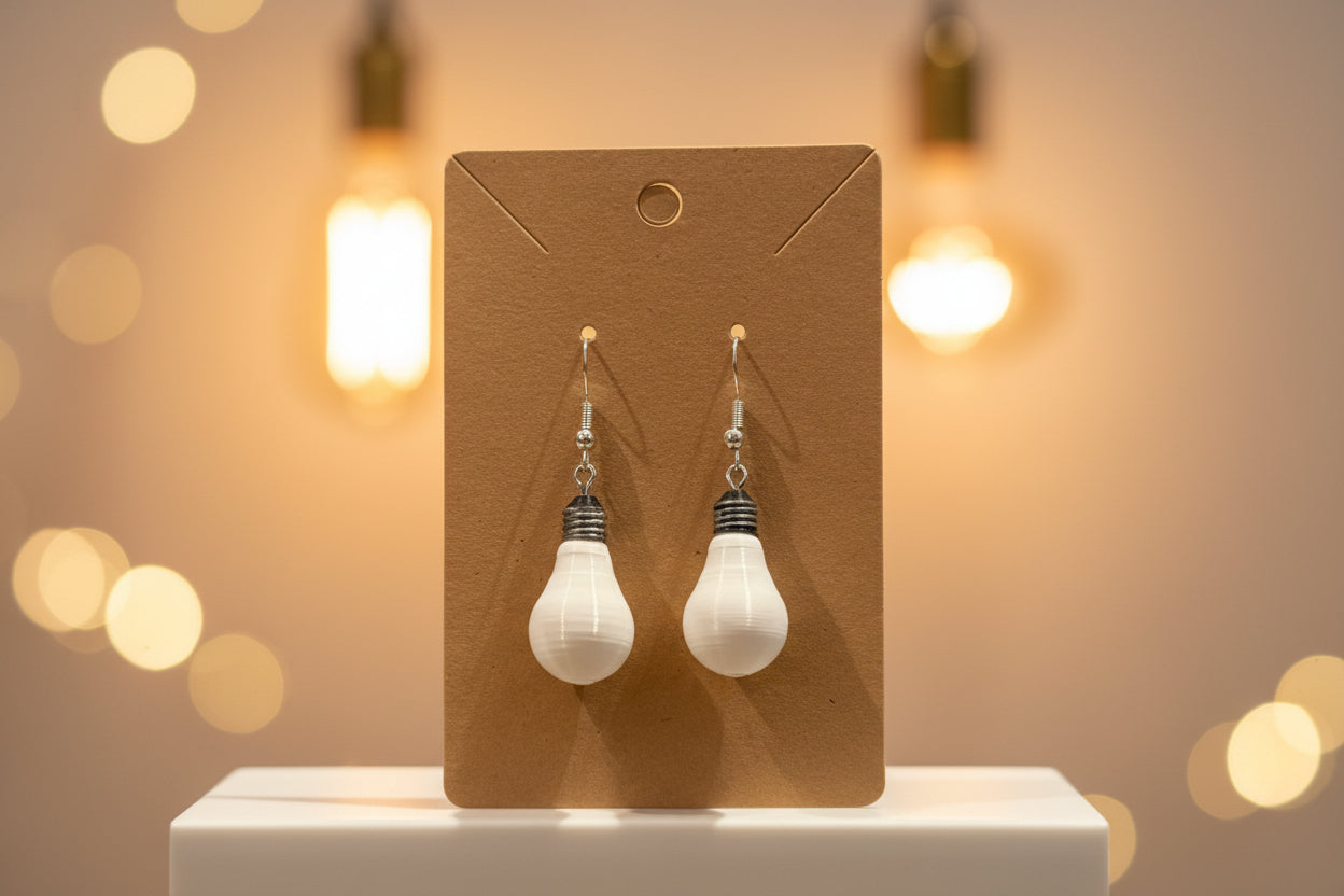 Light Bulb Earrings – 3D Printed